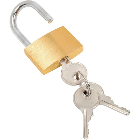 Global Industrial Brass Padlock With 3 Keys, Keyed Differently 443232